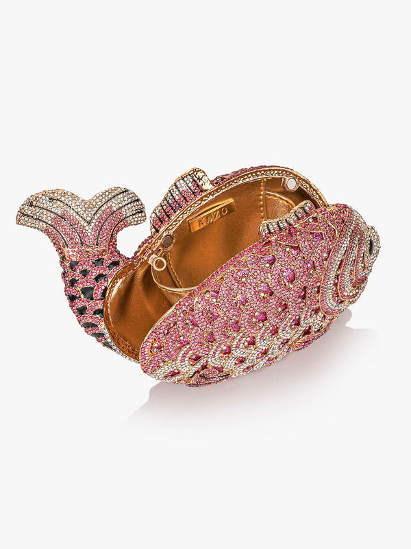 Rhinestone Studded Fish Clucth