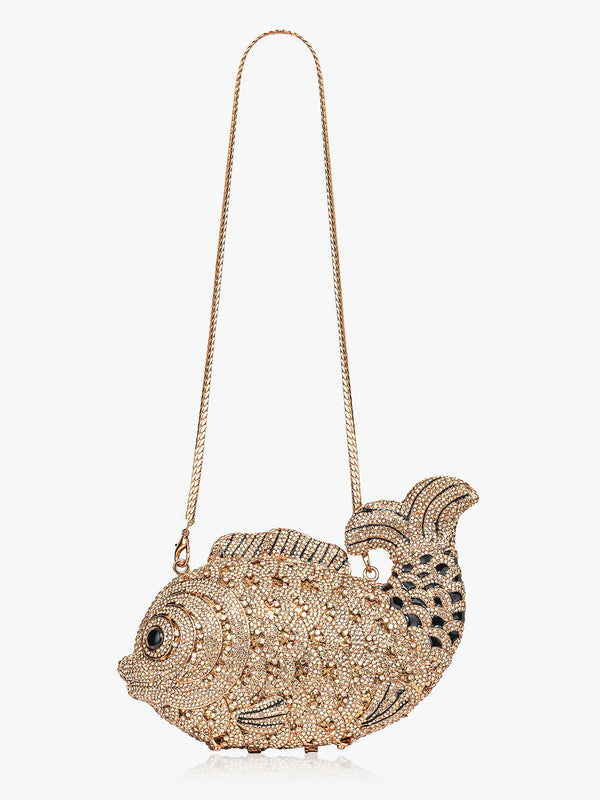 Rhinestone Studded Fish Clucth