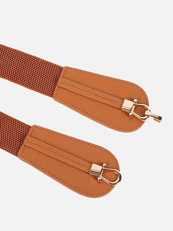 Interlock Buckle Faux Leather Belt