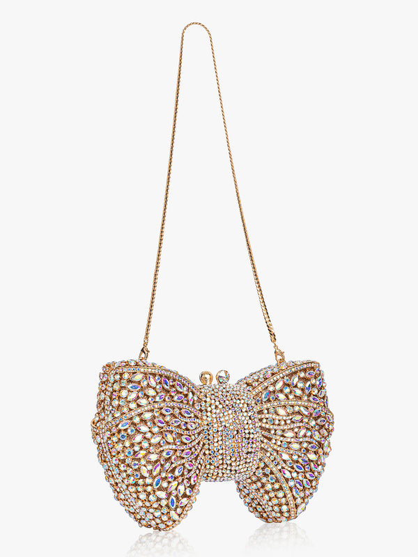 Crystal Studded Diana Bow Clutch