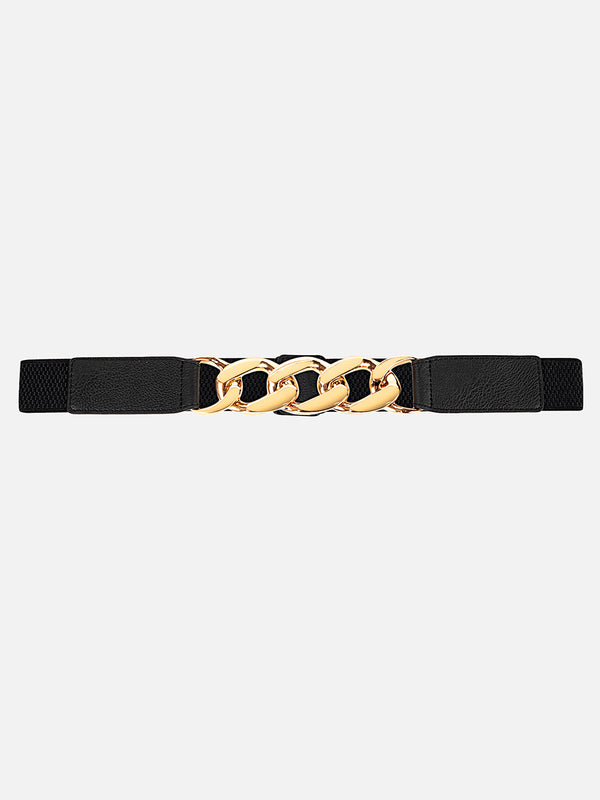 Metal Chain Accented Elasticated Belt