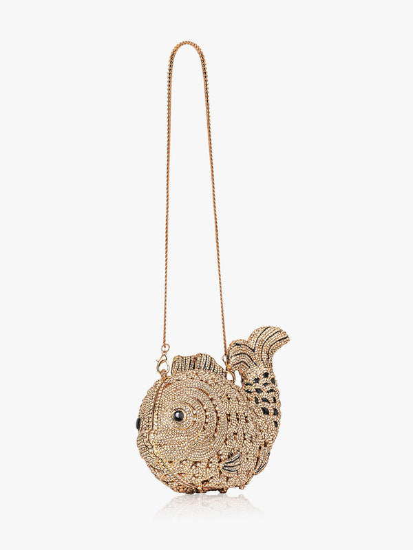 Rhinestone Studded Fish Clucth