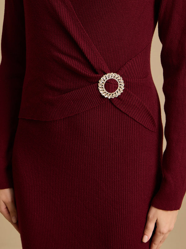 Winter Midi DressWith Glam Buckle