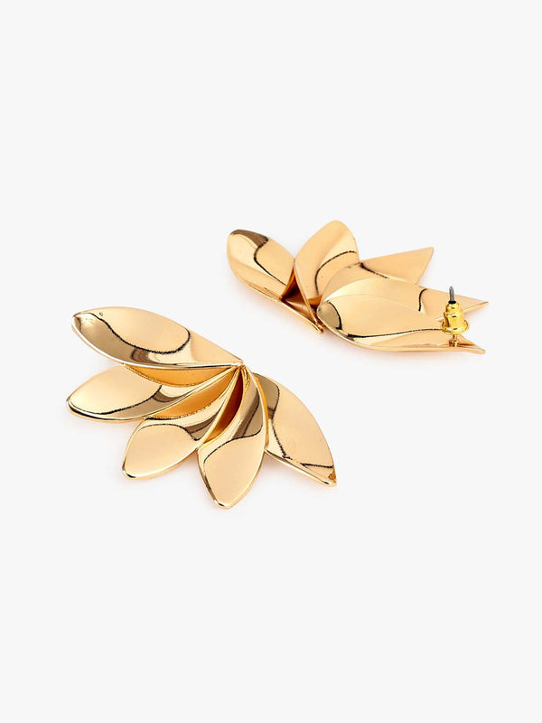 Kazo Flora Shine Statement Leaf Earrings