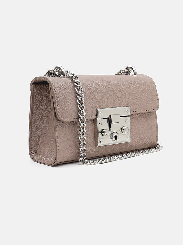 Mesmerize Gold Lock Sling Bag