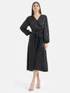 Jacquard Wrap Midi Dress