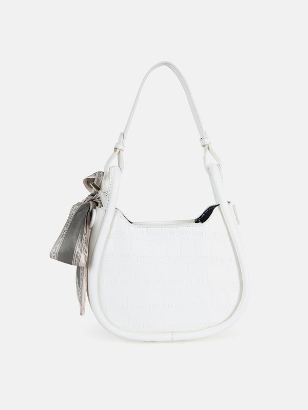 Croc-Textured Handheld Bag