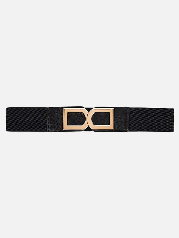 Metal Buckle Broad Elasticated Belt