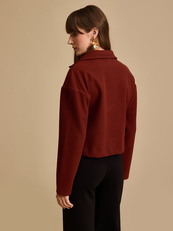 Tonal Embroidery Felt Jacket