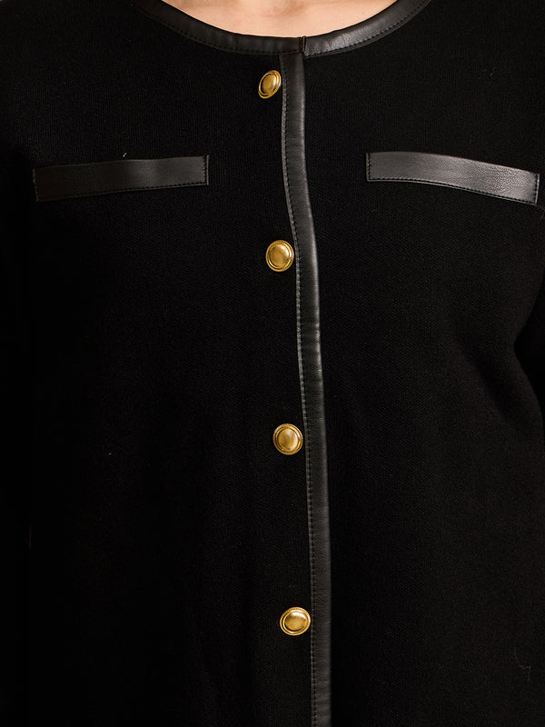 Faux Leather Detailed Jacket