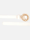 Round Pearl Buckle Thin Belt