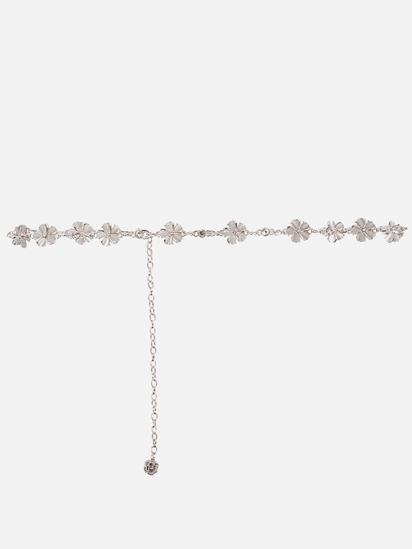 Floral Rhinestone Chain Belt