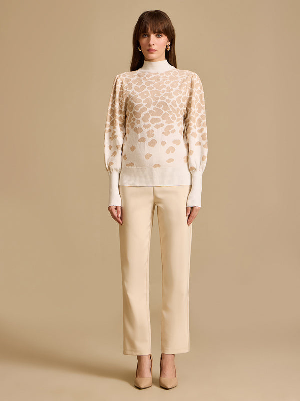 Batwing Sleeve Patterened Pullover