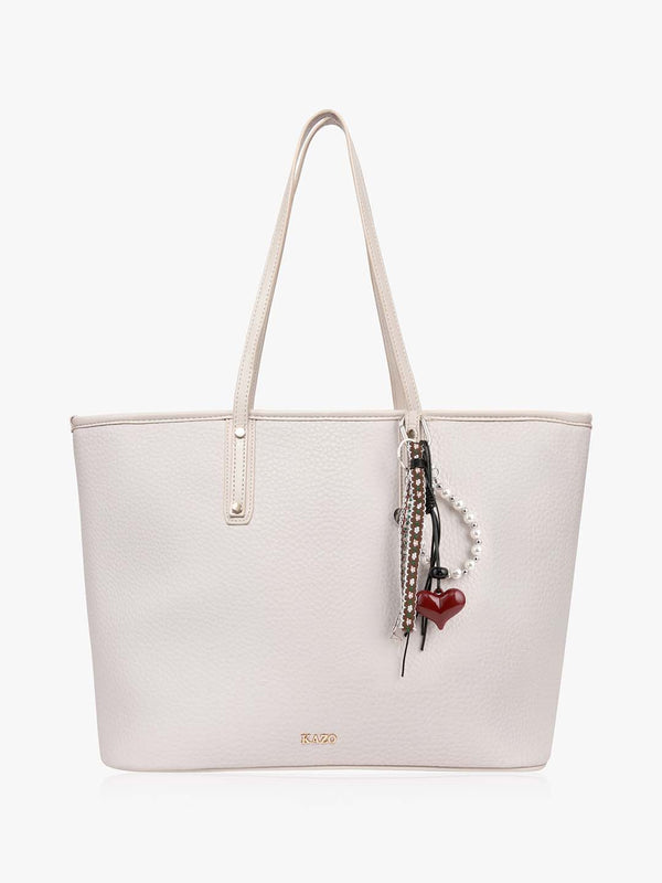 Mrika Pearl Chain And Heart Bag Charm