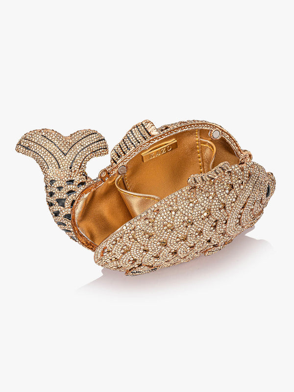 Rhinestone Studded Fish Clucth