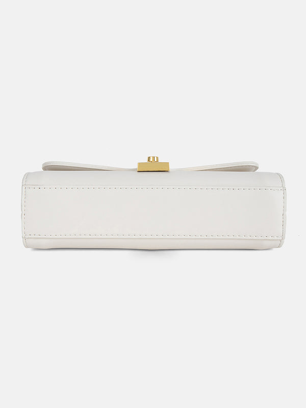 Solid Sling Bag With Twist Lock Closure