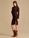 Patterned Winter Knit Midi Dress