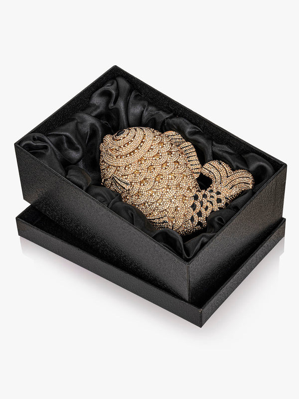 Rhinestone Studded Fish Clucth
