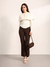 Ecru Winter Top With Detachable Cape