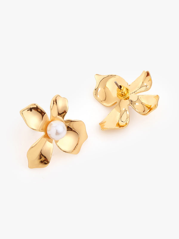 Pearl Blossom Stud Earrings