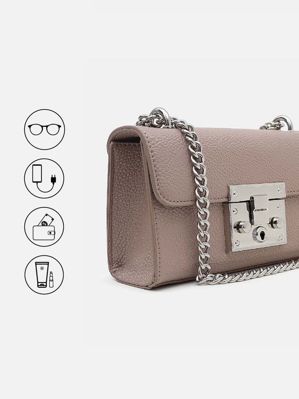 Mesmerize Gold Lock Sling Bag