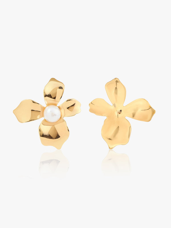 Pearl Blossom Stud Earrings