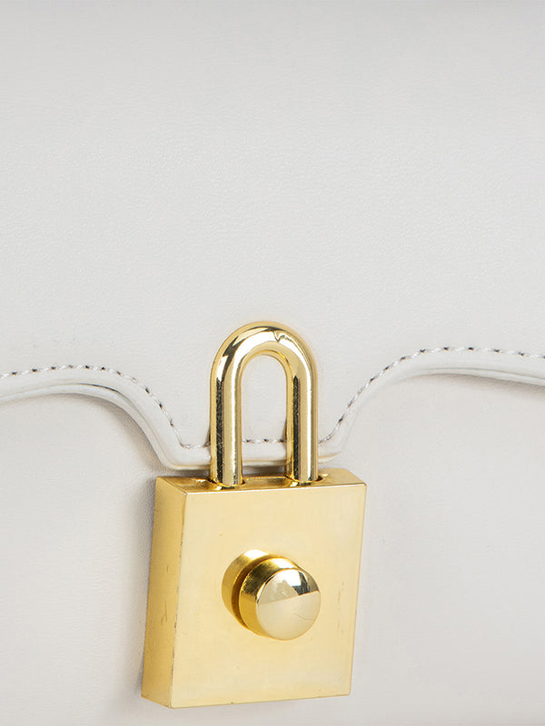 Solid Sling Bag With Twist Lock Closure