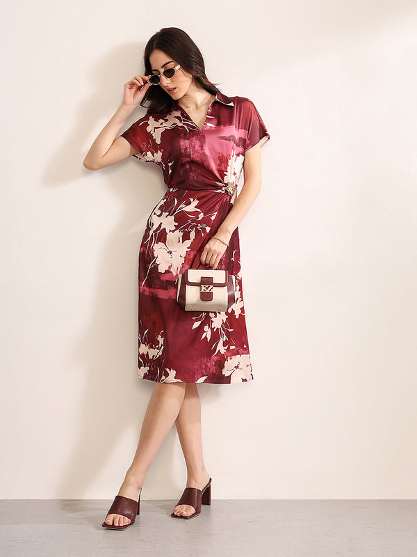 Marsala Midi Dress