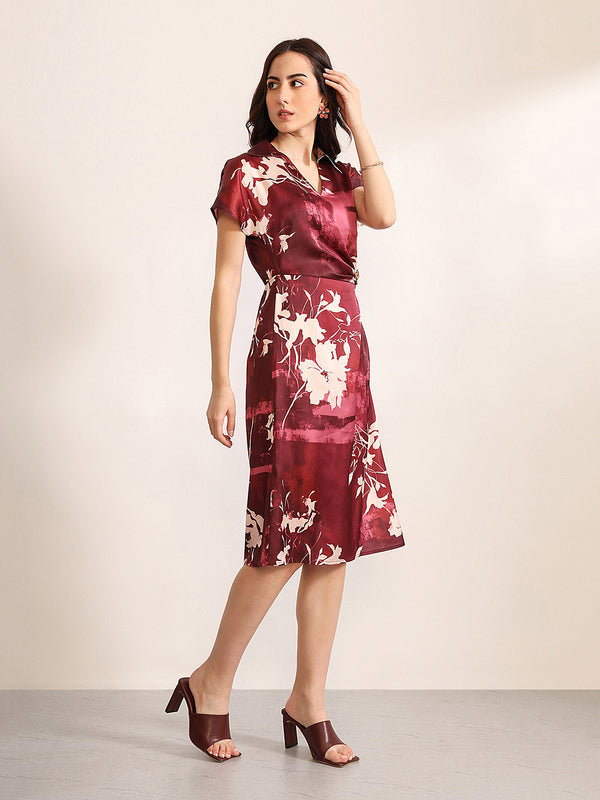 Marsala Midi Dress