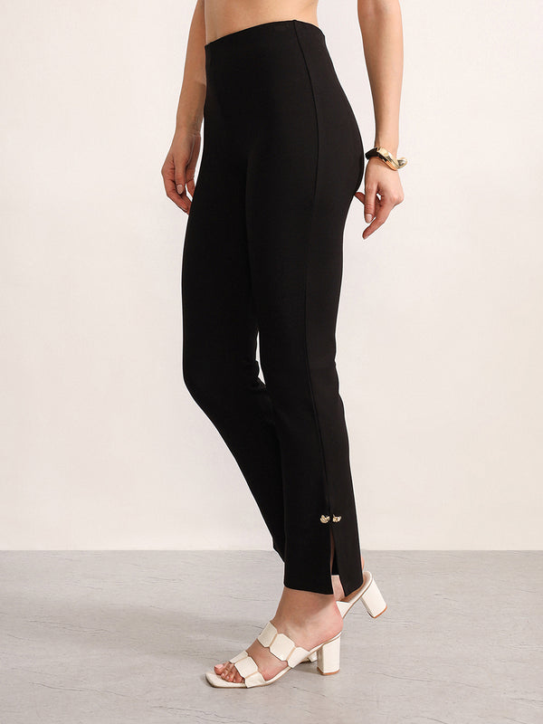 Cleo 2 Strt Jeggings W Side Slit