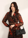 Winter Garden Maxi Dress With Belt
