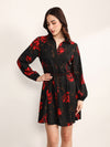 Brushstroke Mini Dress With Belt
