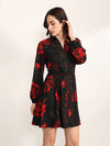 Brushstroke Mini Dress With Belt