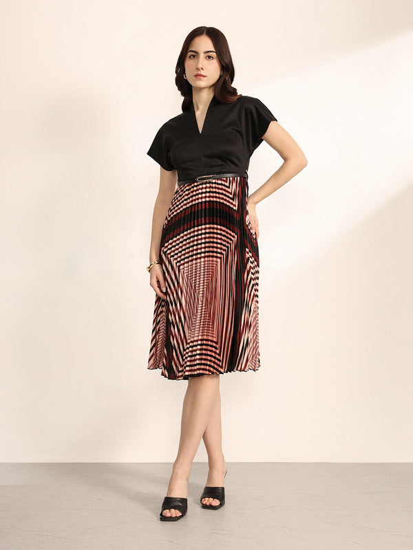 Palette Midi Dress With Belt
