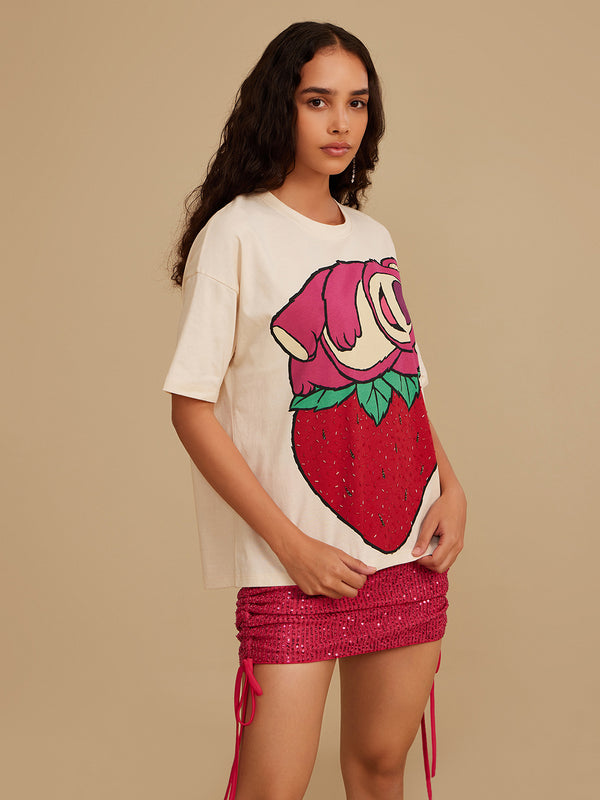 ©Disney Lotso Sequined Strawberry T-Shirt