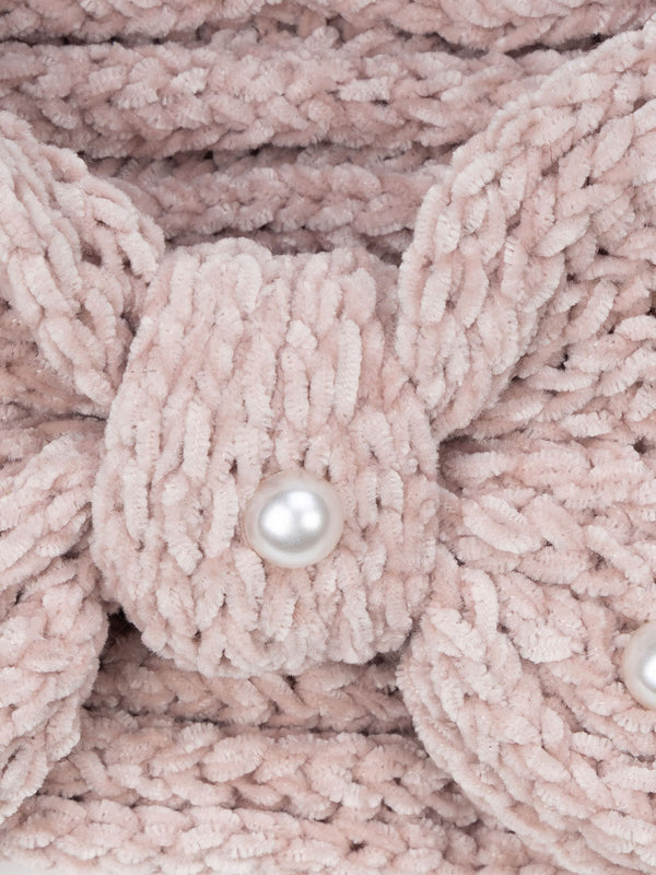 Knitted Headband With Beads Detailing