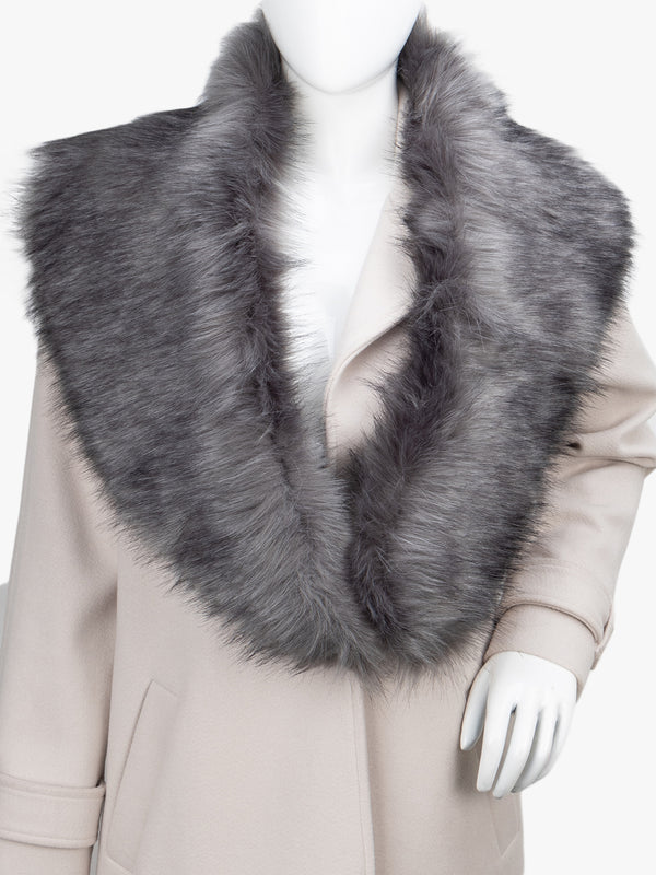 Luxury Wide Scarf With Soft Fur