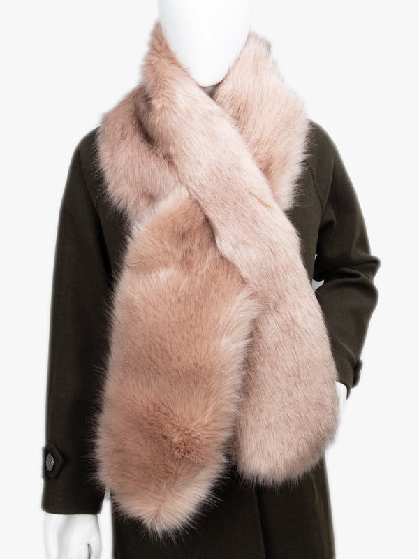 Luxury Wide Scarf With Soft Fur
