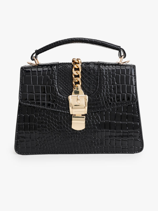 Buckle Detailed Satchel Bag