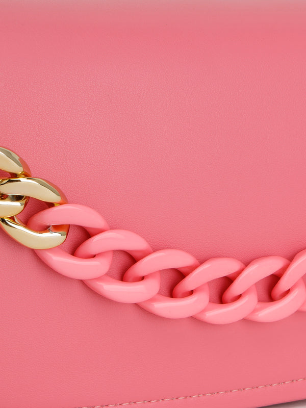 Dual Tone Chunky Chain Sling Bag