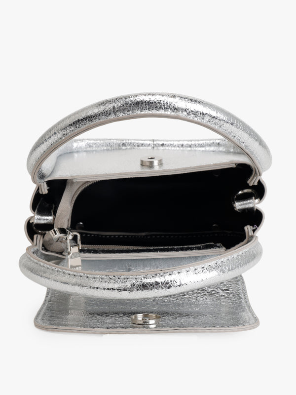Round And Radiant Metallic Handbag