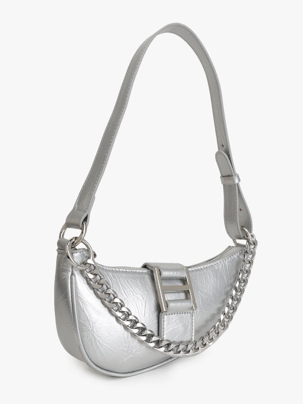 Chunky Chain Crescent Shoulder Bag