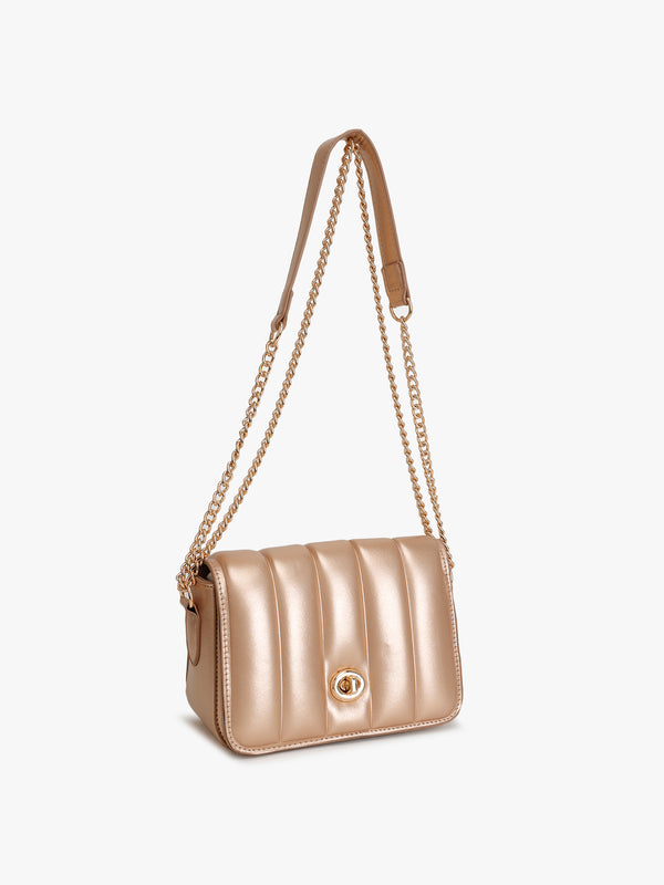 Stripe Quilted Sling Bag