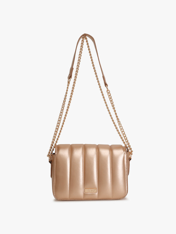 Stripe Quilted Sling Bag