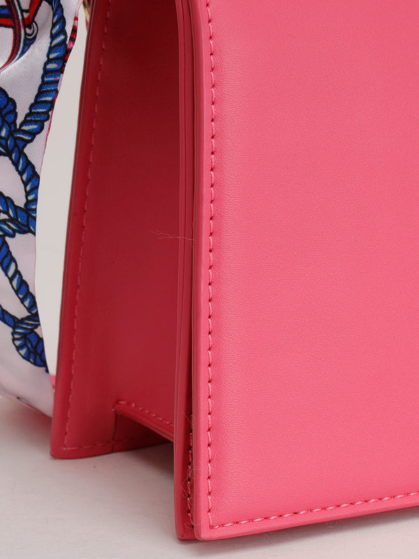 Structured Sling Bag With Chain Detail