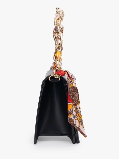 Structured Sling Bag With Chain Detail