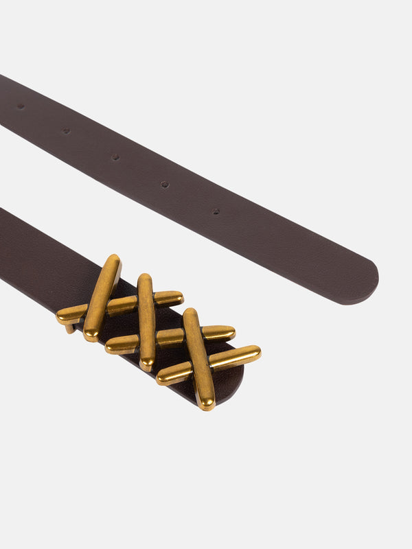 Criss Cross Buckle Thin Belt