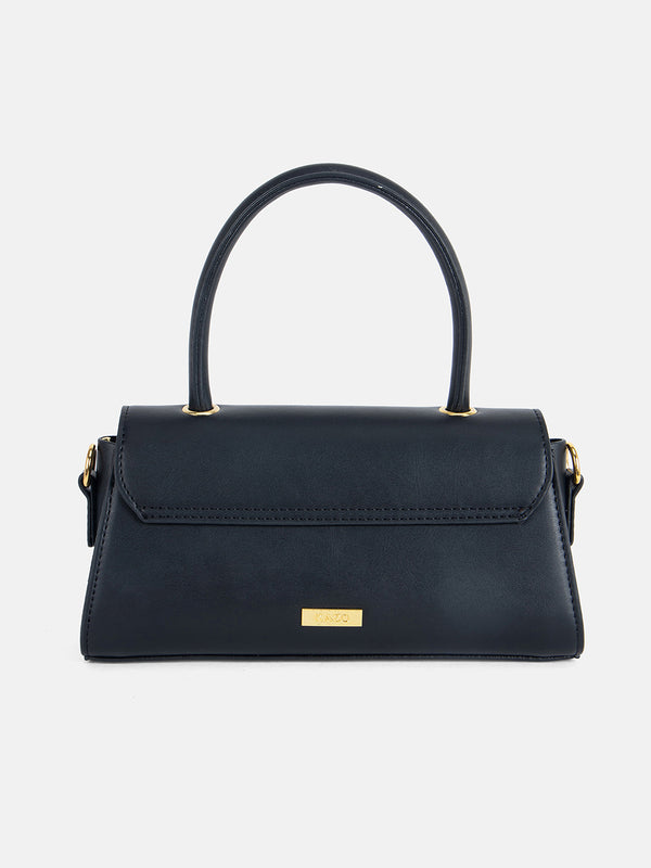 Solid Sling Bag With Twist Lock Closure