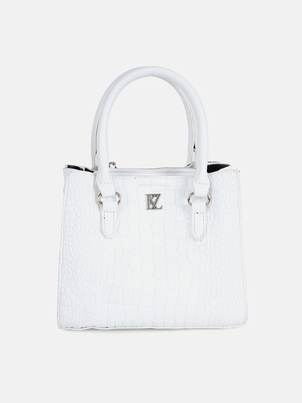 Croc-Textured Handbag