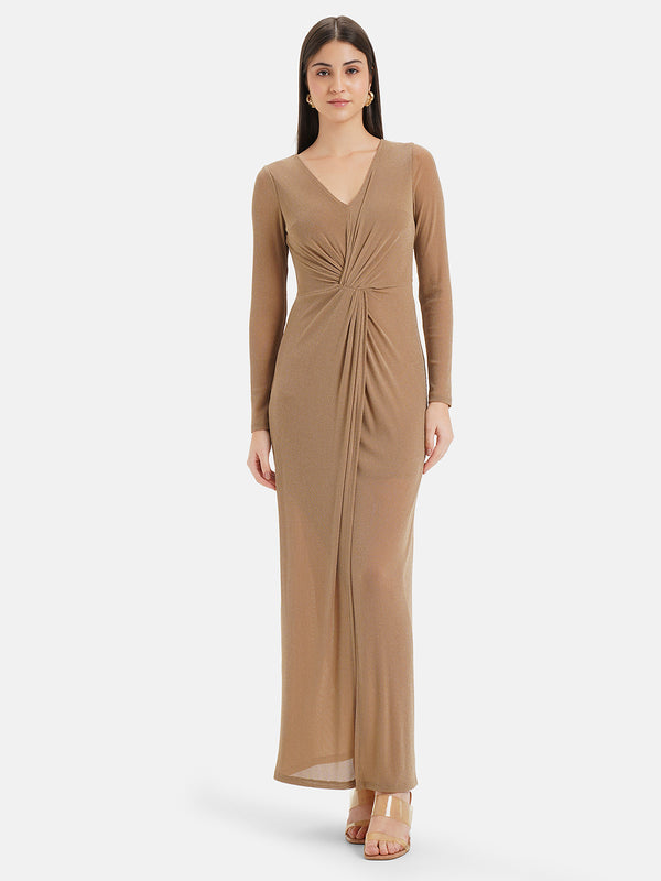 Front Knot Maxi Dress With Slit